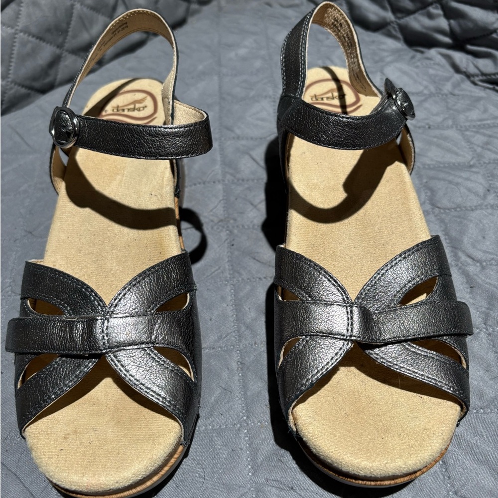 Stylish Black Leather Dansko Sandals